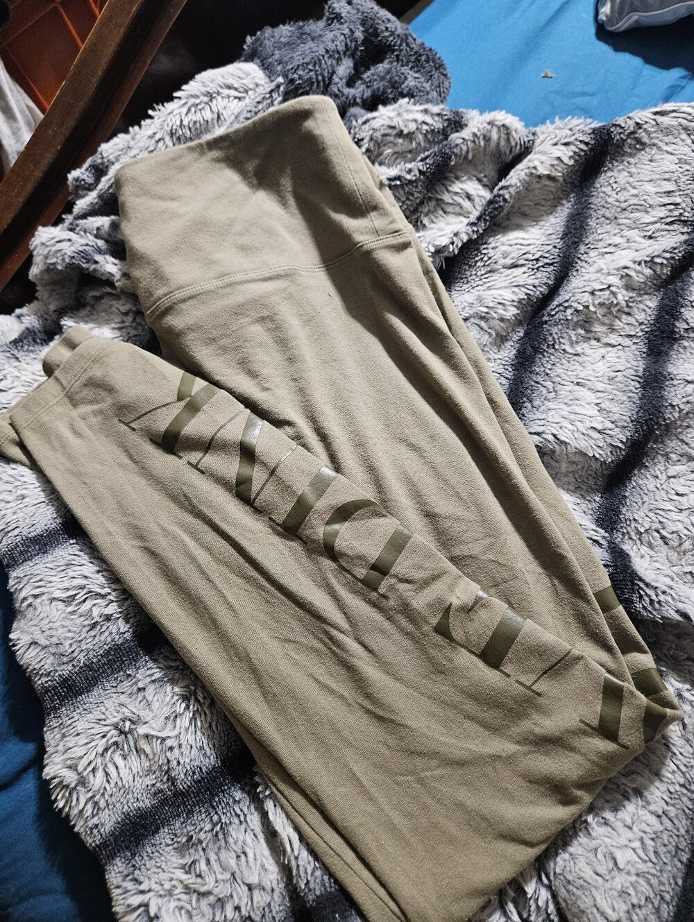 Victoria's Secret Olive Green Leggings with Logo